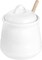 Ceramic Honey pot with Lid and Honey Dipper,Porcelain Honey Jar Easy to Clean and Dishwasher Safe,12oz (White)